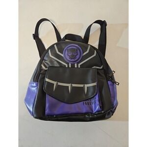 Marvel Black Panther Mini Backpack Unisex Black Purple Ex. Condition